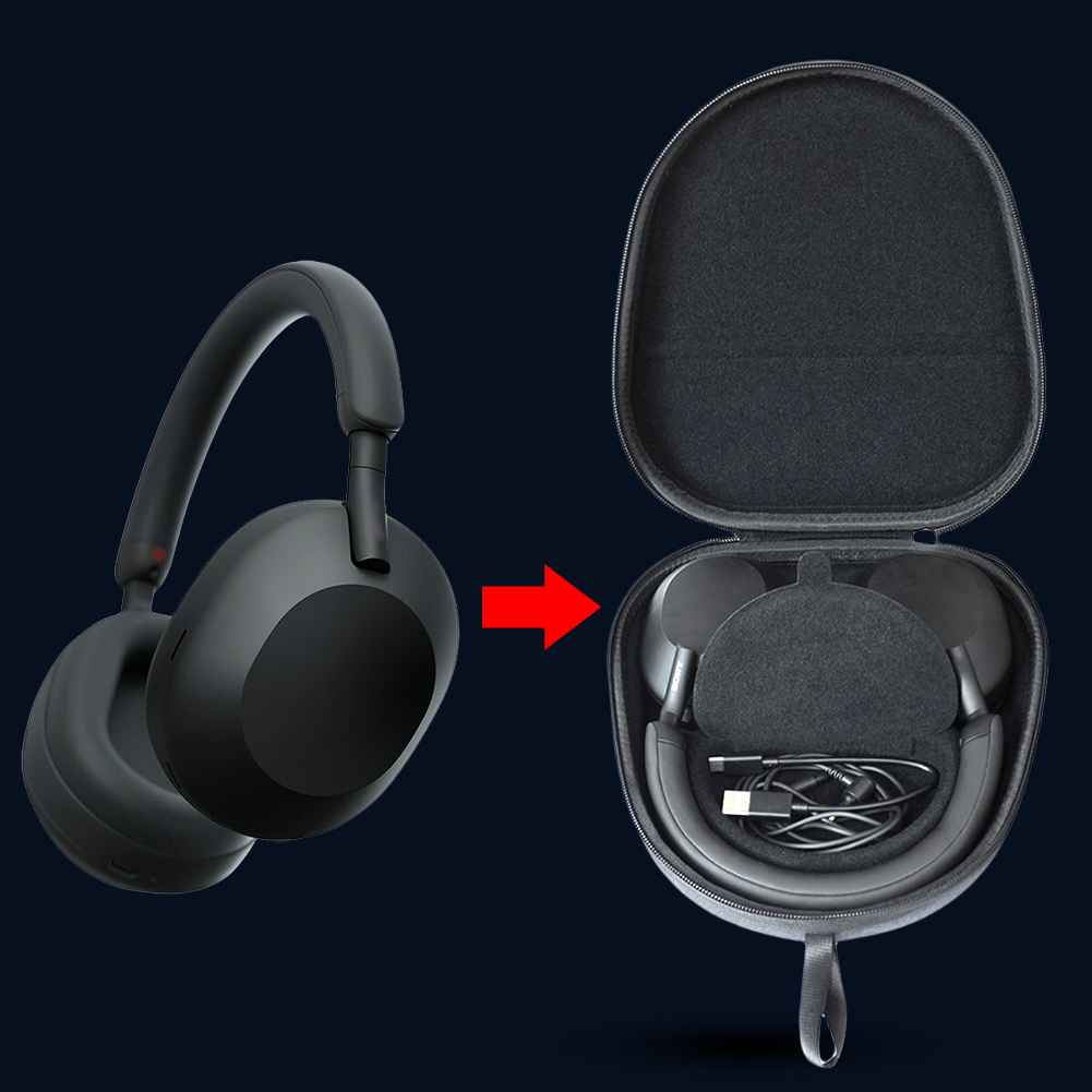 Sony Headphone Wh-1000Xm5 - ハードキャリングケース耐衝撃保護ハードケースEVA傷防止ハードシェルケース落下防止Sony WH-1000XM5ヘッドフォン用