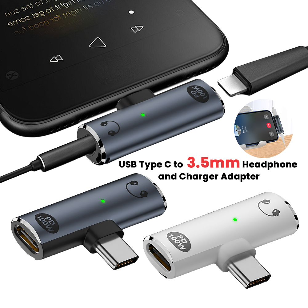 2 in 1 オーディオAUXアダプター PD 100W U - Earphone Splitter Jack のレビューと価格